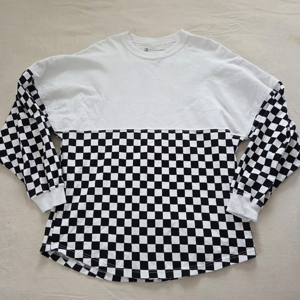 New York New York Graphic Checkered Long Sleeve Shirt MGM Resorts Adults Small - Picture 5 of 8